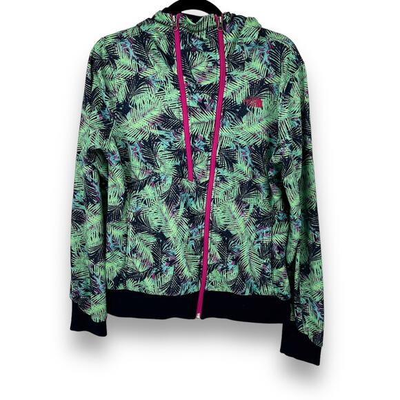 The North Face Women's Hoodie‎ Medium Tropical Thatch Print Full Zip Sweatshirt - Picture 1 of 6